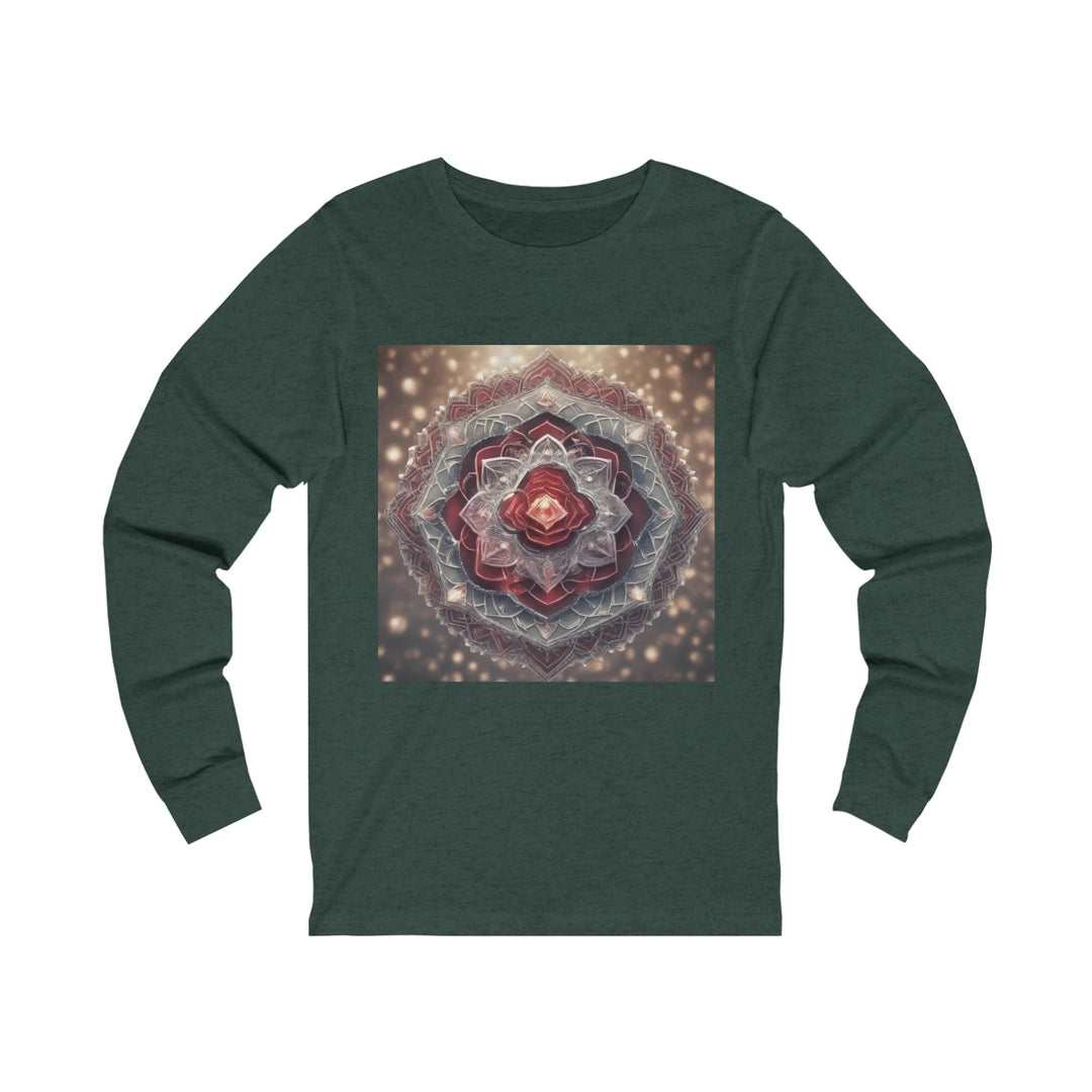 Ethereal Crystal Bloom - Unisex Jersey Long Sleeve Tee - Long-sleeve - g(0D·IO) - S - Heather Forest -