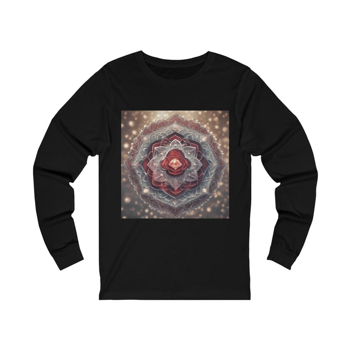 Ethereal Crystal Bloom - Unisex Jersey Long Sleeve Tee - Long-sleeve - g(0D·IO) - S - Black -