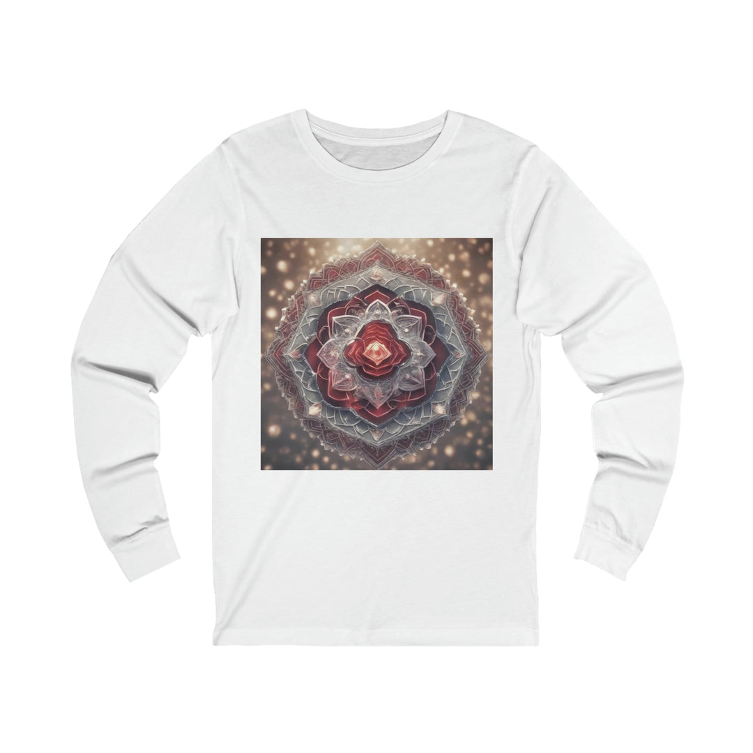 Ethereal Crystal Bloom - Unisex Jersey Long Sleeve Tee - Long-sleeve - g(0D·IO) - S - White -