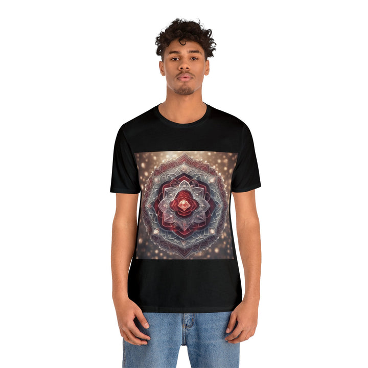 Ethereal Crystal Bloom - Unisex Jersey Short Sleeve Tee - T-Shirt - g(0D·IO) - Black - S -