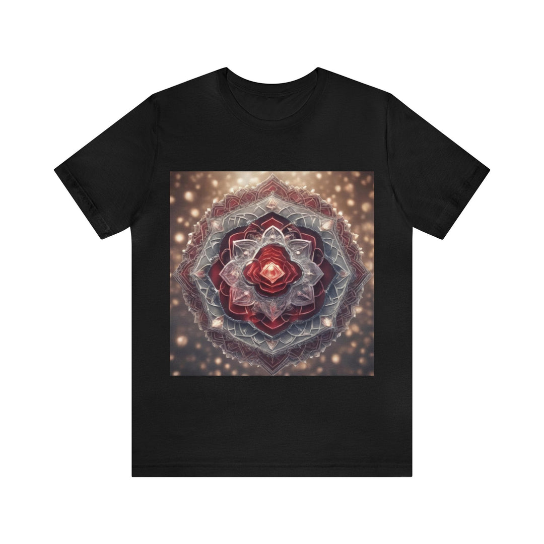 Ethereal Crystal Bloom - Unisex Jersey Short Sleeve Tee - T-Shirt - g(0D·IO) - Black - S -