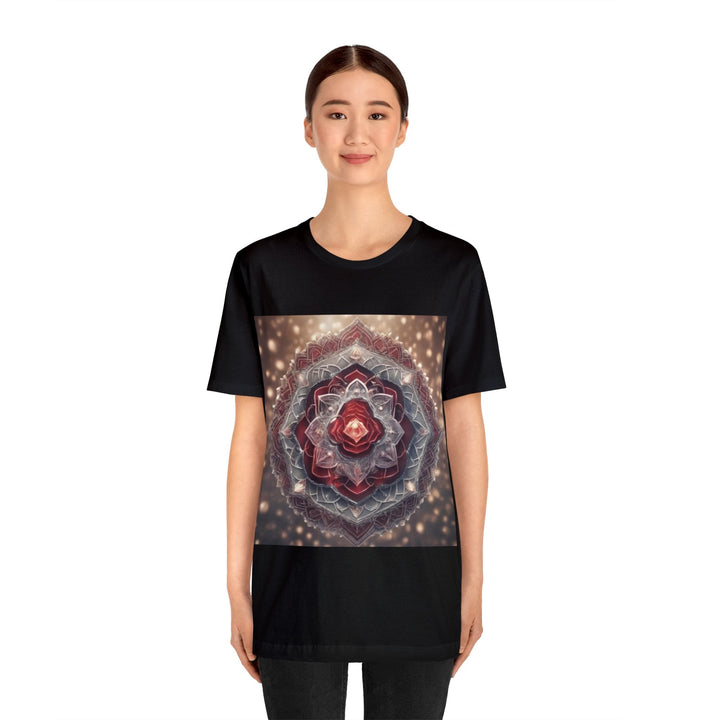 Ethereal Crystal Bloom - Unisex Jersey Short Sleeve Tee - T-Shirt - g(0D·IO) - Black - S -