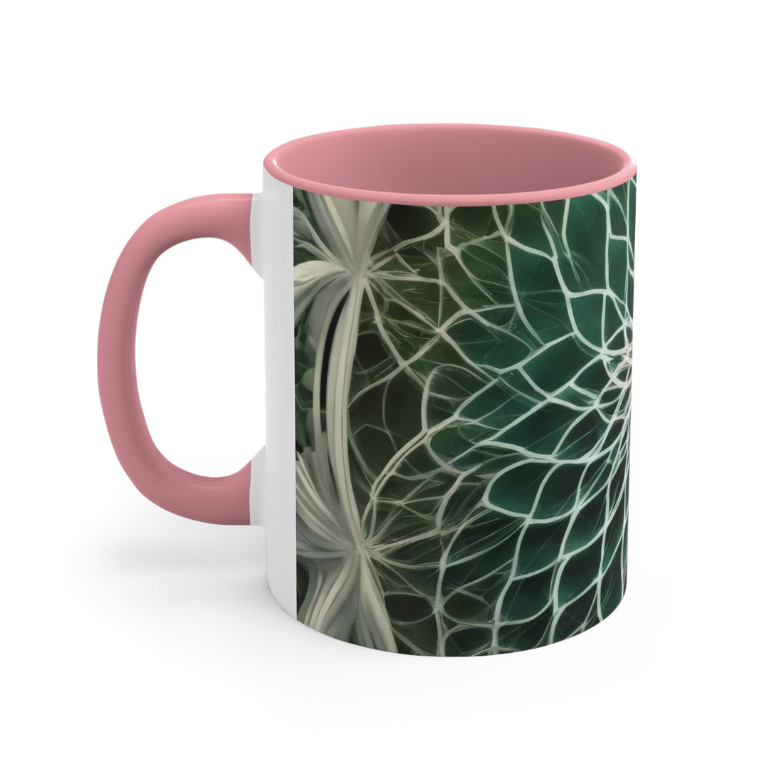 Ethereal Floral Mandala - Accent Coffee Mug - Mug - g(0D·IO) - Pink - 11oz -