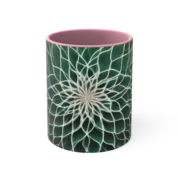 Ethereal Floral Mandala - Accent Coffee Mug - Mug - g(0D·IO) - Pink - 11oz -