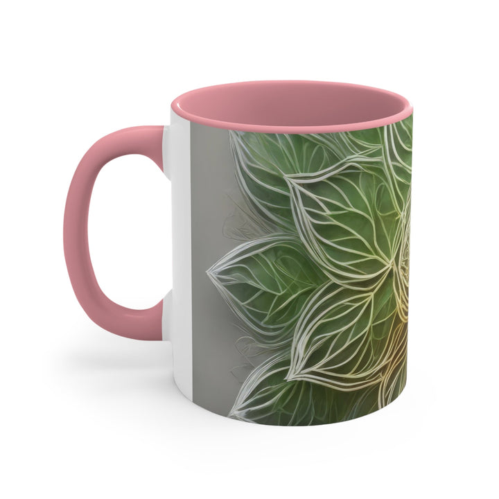 Ethereal Floral Mandala - Accent Coffee Mug - Mug - g(0D·IO) - Pink - 11oz -