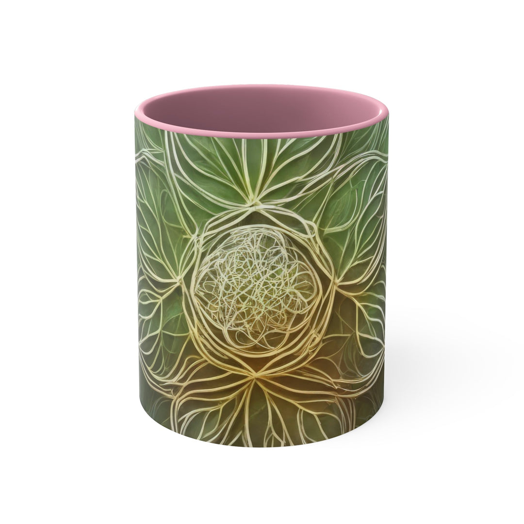 Ethereal Floral Mandala - Accent Coffee Mug - Mug - g(0D·IO) - Pink - 11oz -