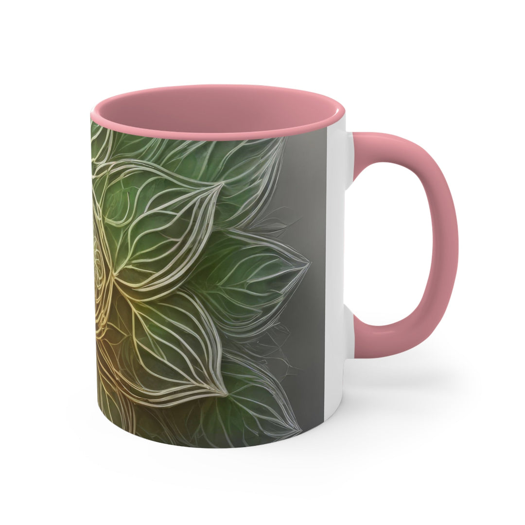 Ethereal Floral Mandala - Accent Coffee Mug - Mug - g(0D·IO) - Pink - 11oz -