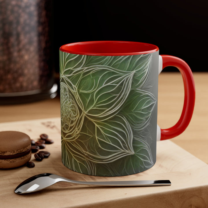 Ethereal Floral Mandala - Accent Coffee Mug - Mug - g(0D·IO) - Pink - 11oz -