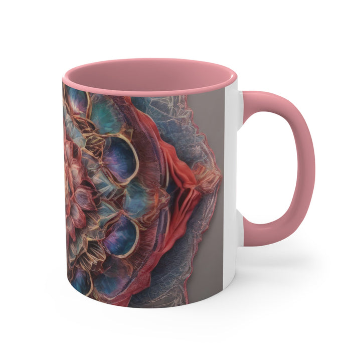 Ethereal Floral Mandala - Accent Coffee Mug - Mug - g(0D·IO) - Pink - 11oz -