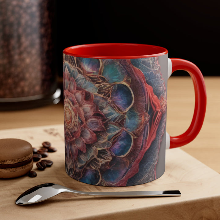 Ethereal Floral Mandala - Accent Coffee Mug - Mug - g(0D·IO) - Pink - 11oz -