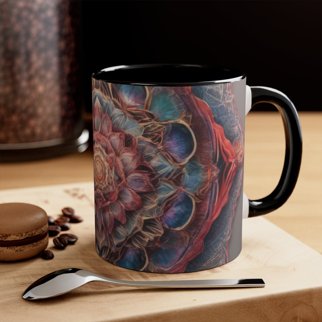 Ethereal Floral Mandala - Accent Coffee Mug - Mug - g(0D·IO) - Pink - 11oz -