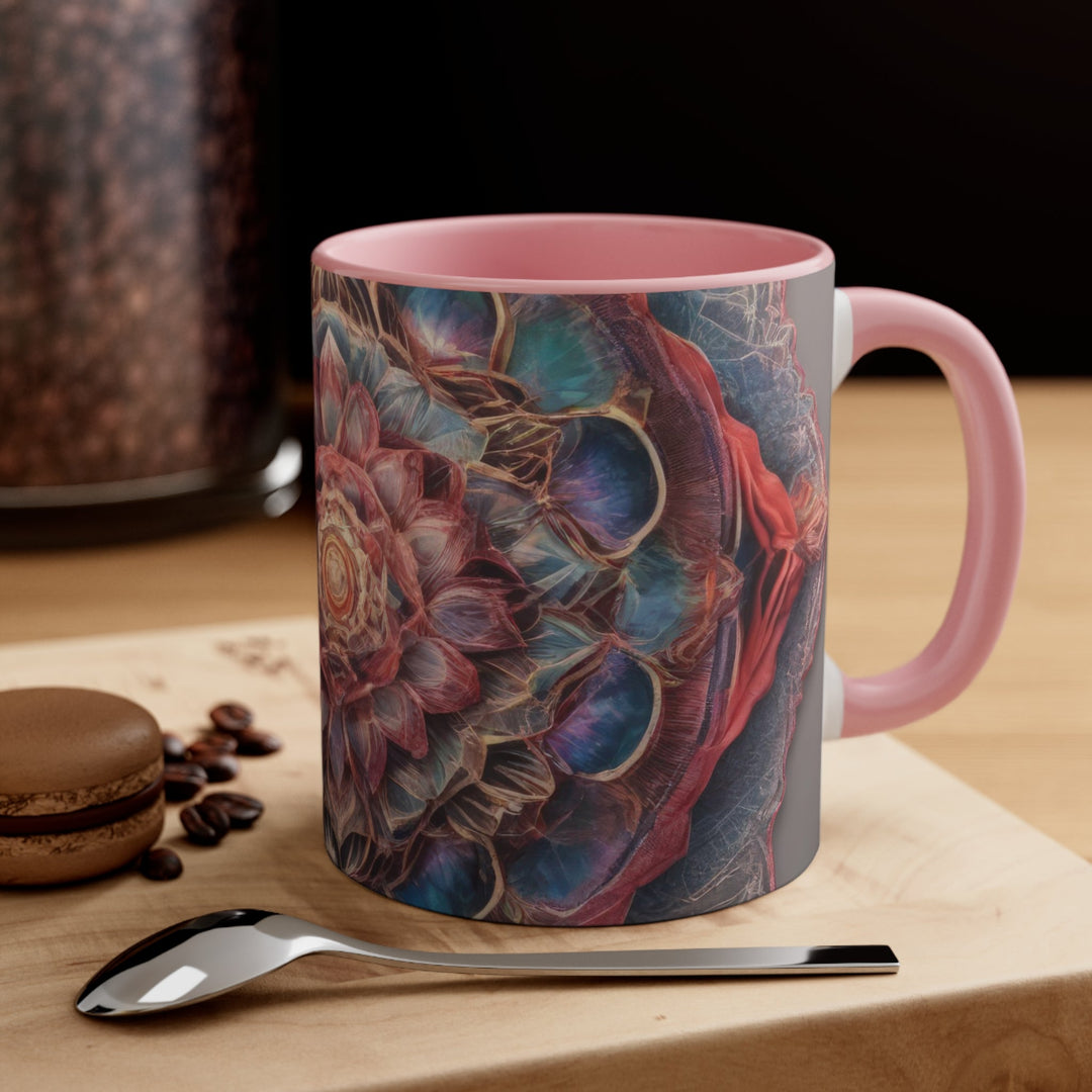 Ethereal Floral Mandala - Accent Coffee Mug - Mug - g(0D·IO) - Pink - 11oz -