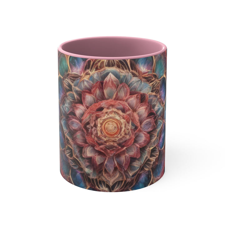 Ethereal Floral Mandala - Accent Coffee Mug - Mug - g(0D·IO) - Pink - 11oz -