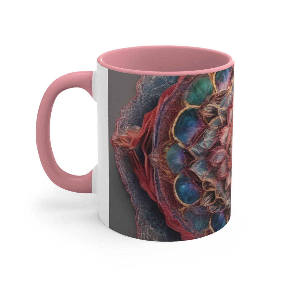 Ethereal Floral Mandala - Accent Coffee Mug - Mug - g(0D·IO) - Pink - 11oz -