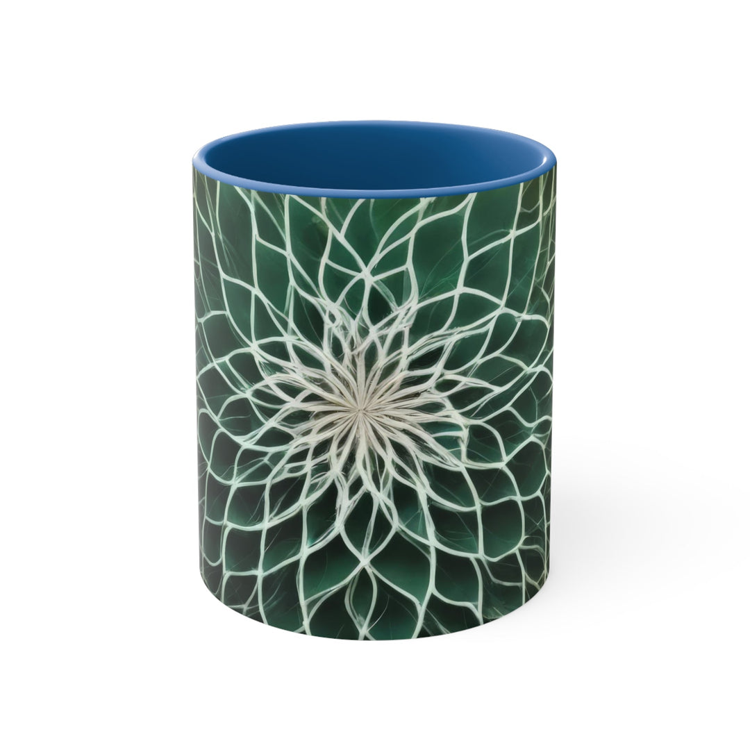 Ethereal Floral Mandala - Accent Coffee Mug - Mug - g(0D·IO) - Blue - 11oz -