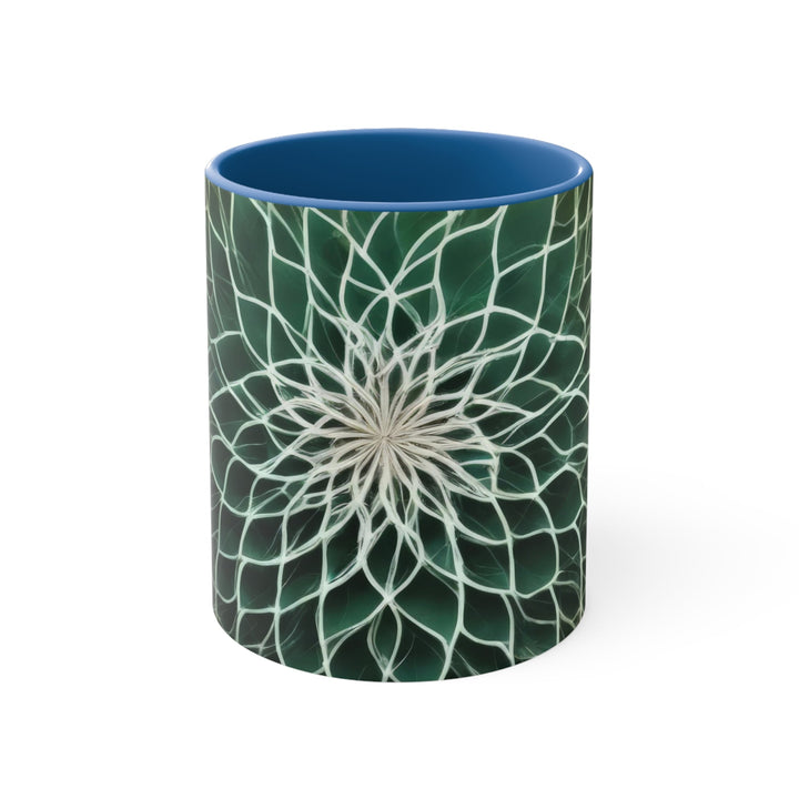 Ethereal Floral Mandala - Accent Coffee Mug - Mug - g(0D·IO) - Blue - 11oz -