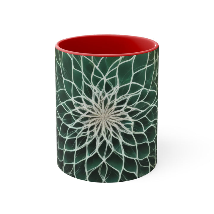 Ethereal Floral Mandala - Accent Coffee Mug - Mug - g(0D·IO) - Red - 11oz -