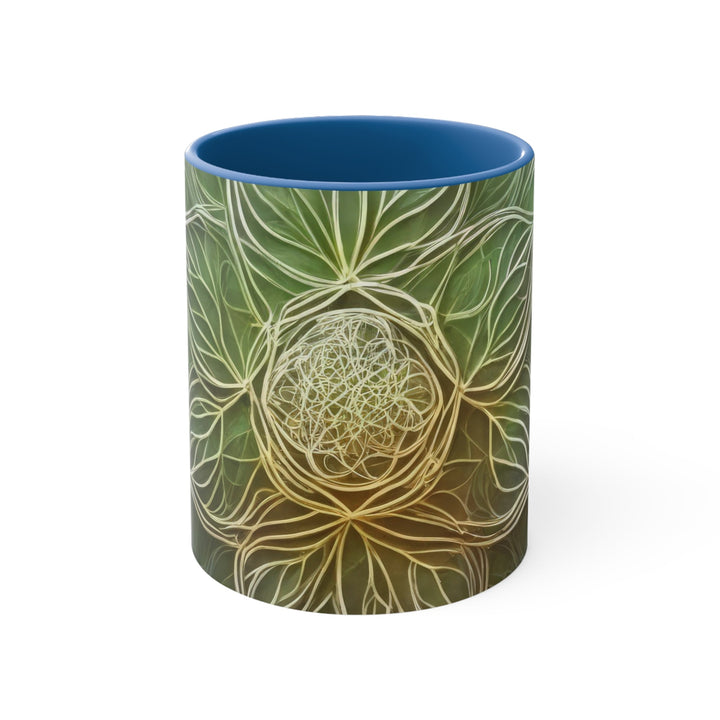 Ethereal Floral Mandala - Accent Coffee Mug - Mug - g(0D·IO) - Blue - 11oz -