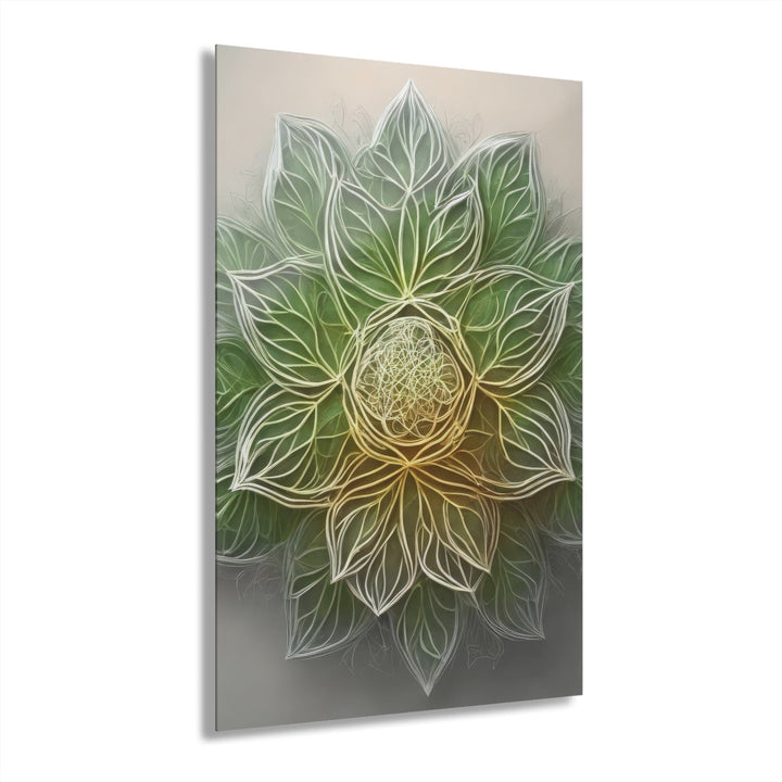Ethereal Floral Mandala - Acrylic Prints (French Cleat Hanging) - Home Decor - g(0D·IO) - 24" x 36" (Vertical) - 0.25'' -
