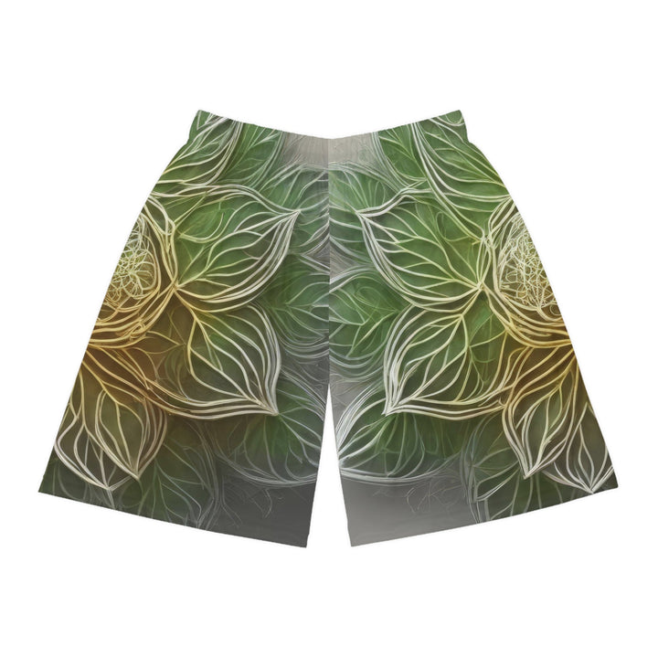 Ethereal Floral Mandala - AOP Basketball Shorts - All Over Prints - g(0D·IO) - Seam thread color automatically matched to design - XS -