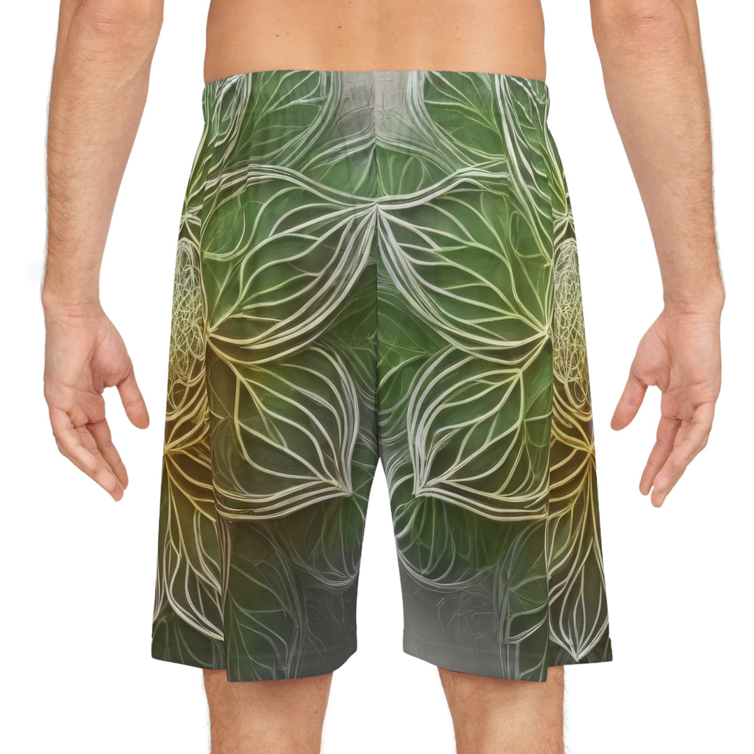 Ethereal Floral Mandala - AOP Basketball Shorts - All Over Prints - g(0D·IO) - Seam thread color automatically matched to design - XS -