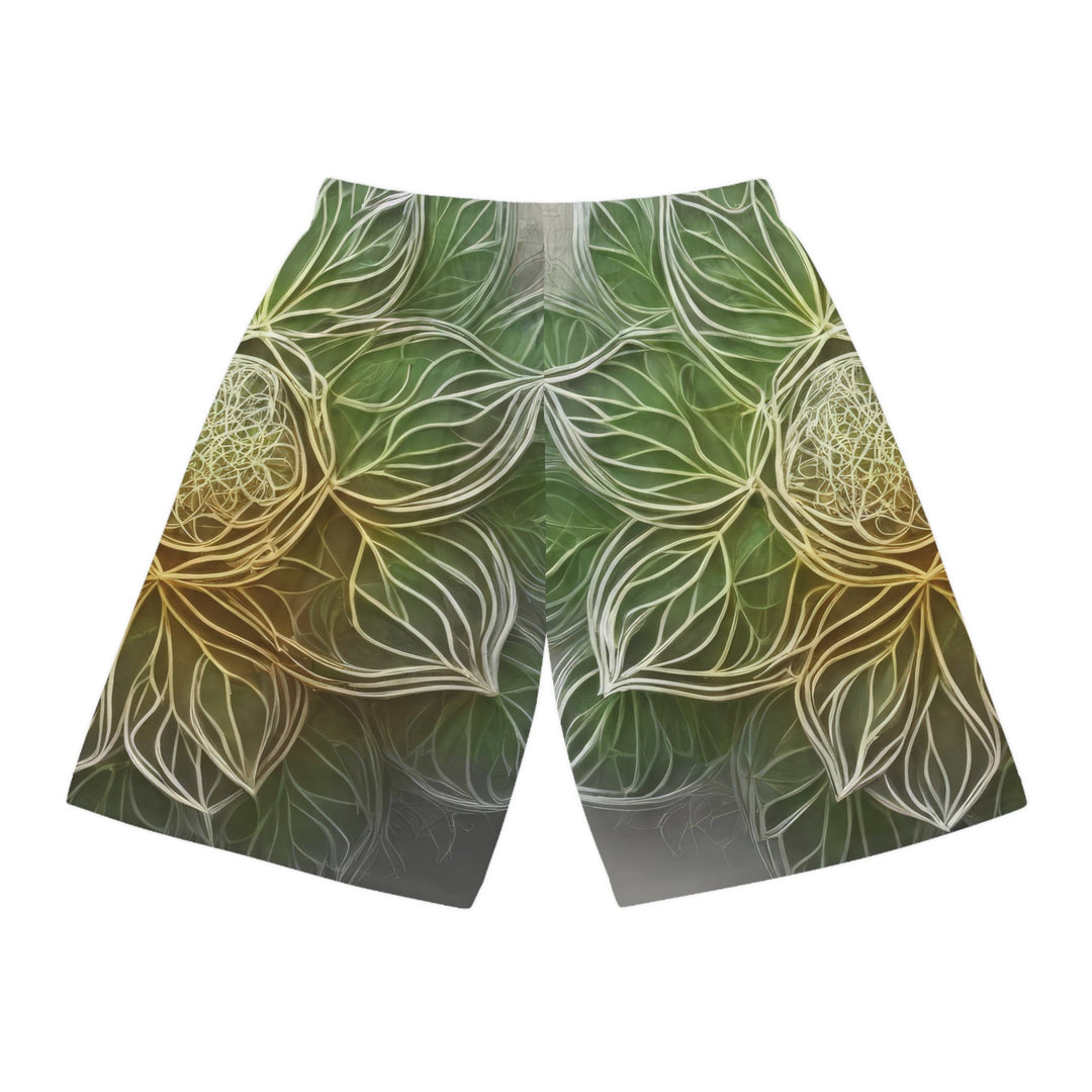 Ethereal Floral Mandala - AOP Basketball Shorts - All Over Prints - g(0D·IO) - Seam thread color automatically matched to design - XS -