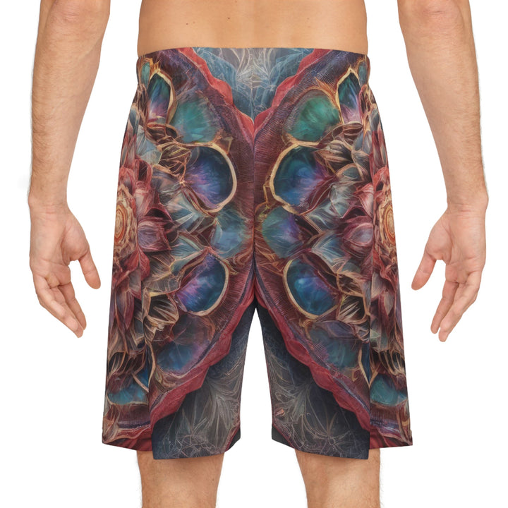 Ethereal Floral Mandala - AOP Basketball Shorts - All Over Prints - g(0D·IO) - Seam thread color automatically matched to design - XS -