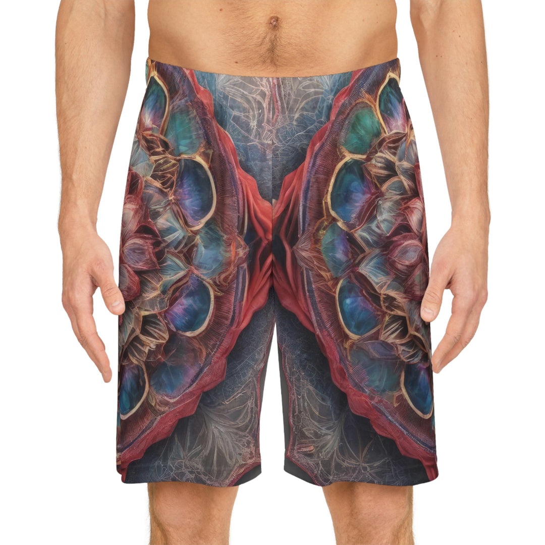 Ethereal Floral Mandala - AOP Basketball Shorts - All Over Prints - g(0D·IO) - Seam thread color automatically matched to design - XS -