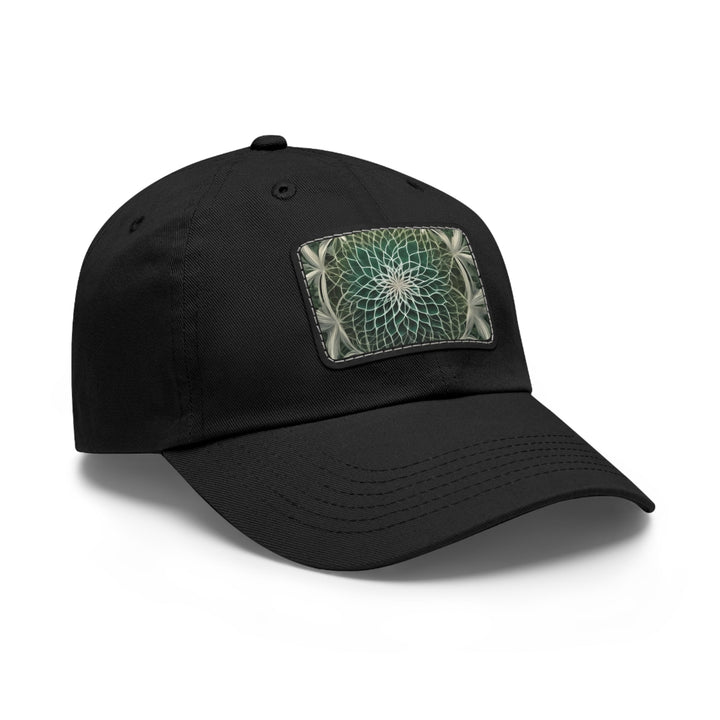 Ethereal Floral Mandala - Dad Hat - Hats - g(0D·IO) - White / Black patch - Rectangle - One size