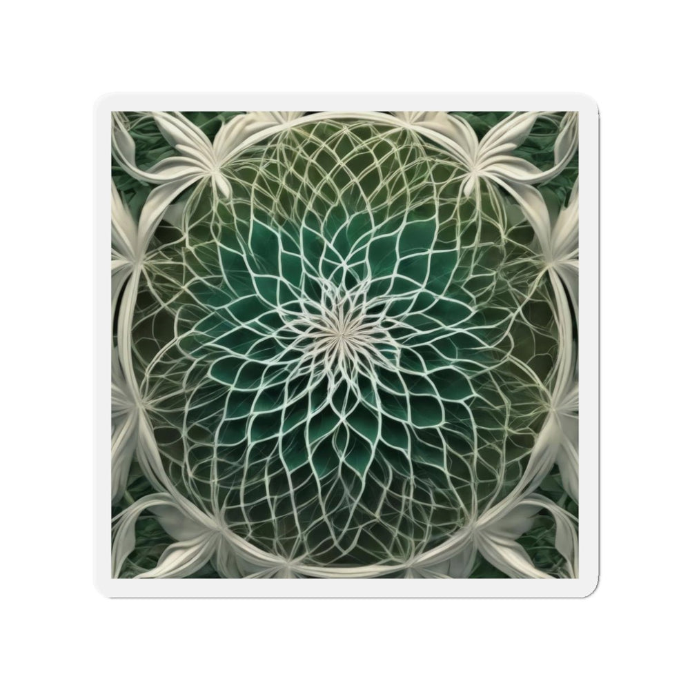 Ethereal Floral Mandala - Die-cut Magnet - Home Decor - g(0D·IO) - 3" x 3" - Die-Cut - 1 pc