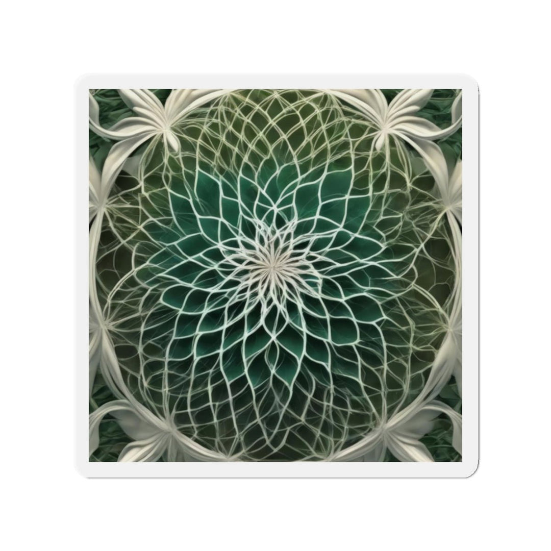 Ethereal Floral Mandala - Die-cut Magnet - Home Decor - g(0D·IO) - 2" x 2" - Die-Cut - 1 pc
