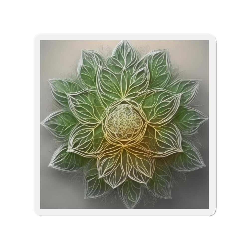 Ethereal Floral Mandala - Die-cut Magnet - Home Decor - g(0D·IO) - 3" x 3" - Die-Cut - 1 pc