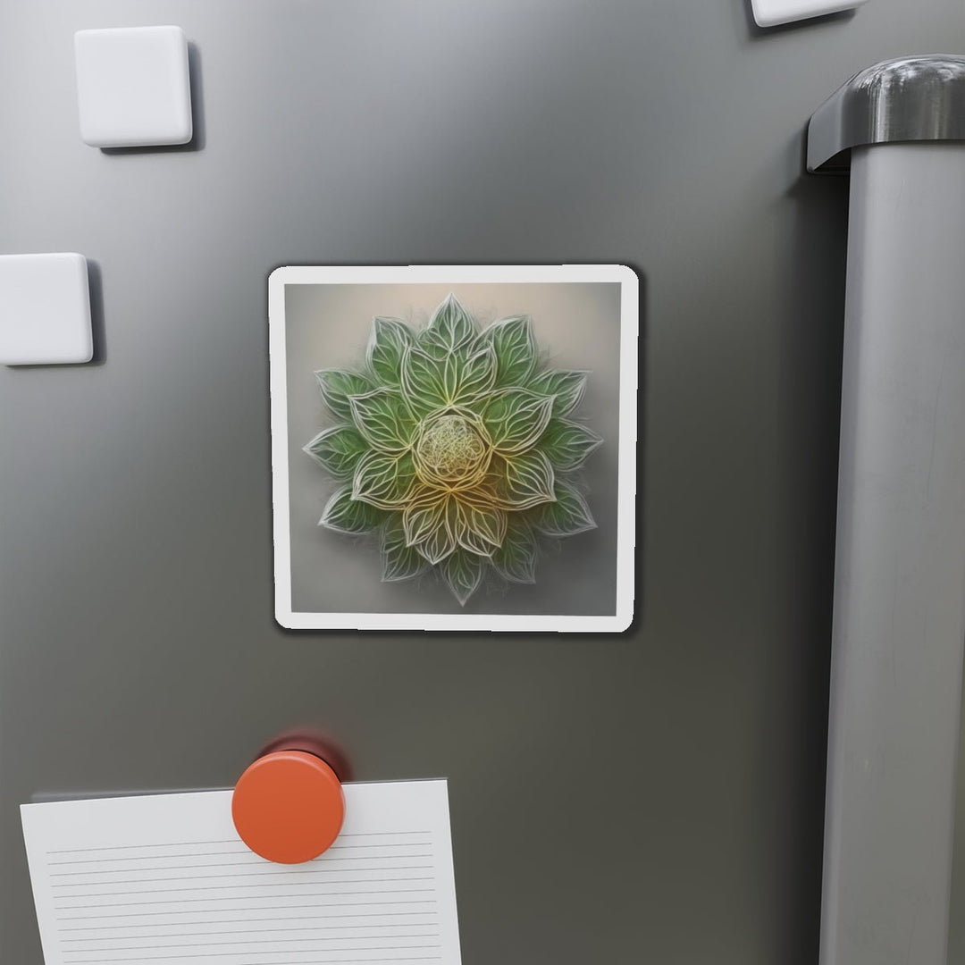 Ethereal Floral Mandala - Die-cut Magnet - Home Decor - g(0D·IO) - 6 × 6" - Die-Cut - 1 pc