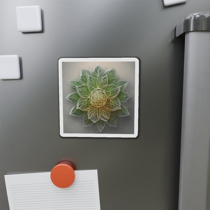 Ethereal Floral Mandala - Die-cut Magnet - Home Decor - g(0D·IO) - 6 × 6" - Die-Cut - 1 pc