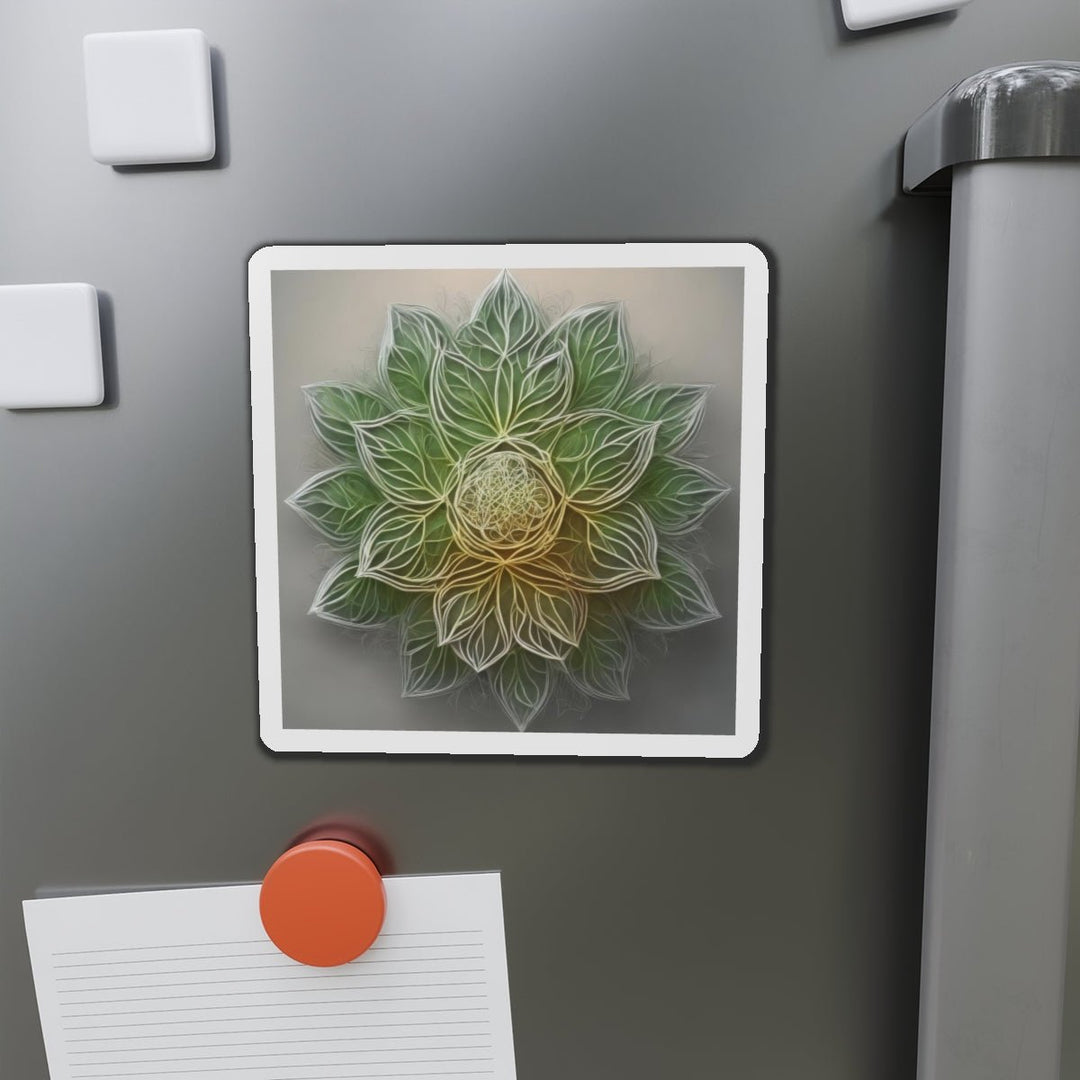 Ethereal Floral Mandala - Die-cut Magnet - Home Decor - g(0D·IO) - 6 × 6" - Die-Cut - 1 pc