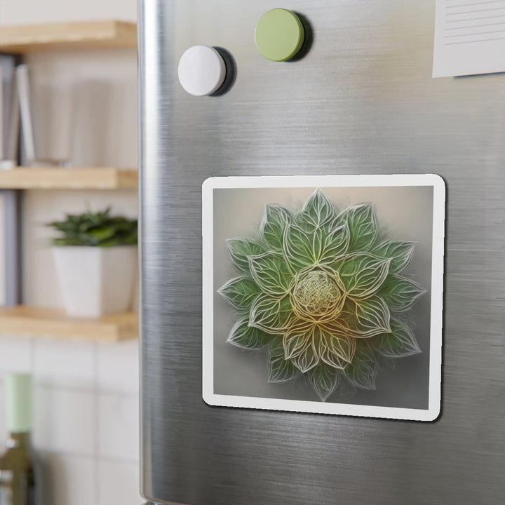 Ethereal Floral Mandala - Die-cut Magnet - Home Decor - g(0D·IO) - 6 × 6" - Die-Cut - 1 pc
