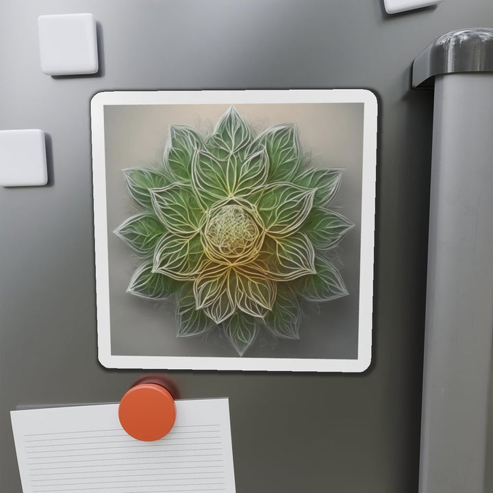 Ethereal Floral Mandala - Die-cut Magnet - Home Decor - g(0D·IO) - 6 × 6" - Die-Cut - 1 pc