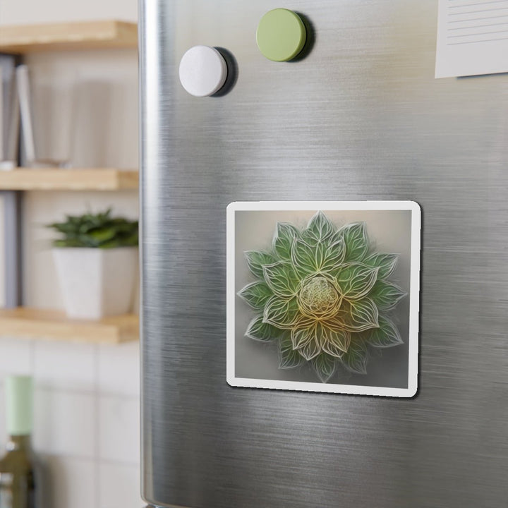 Ethereal Floral Mandala - Die-cut Magnet - Home Decor - g(0D·IO) - 6 × 6" - Die-Cut - 1 pc