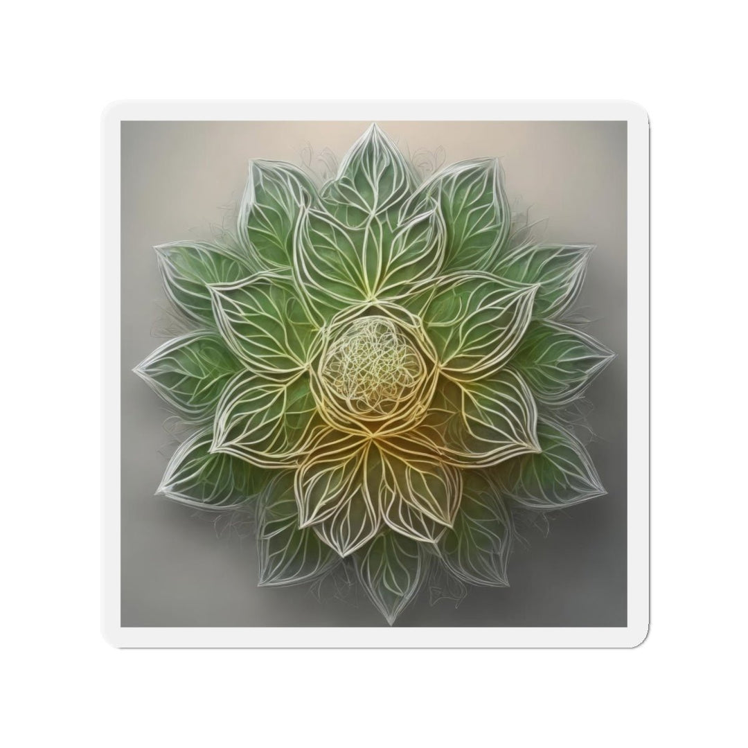 Ethereal Floral Mandala - Die-cut Magnet - Home Decor - g(0D·IO) - 6 × 6" - Die-Cut - 1 pc