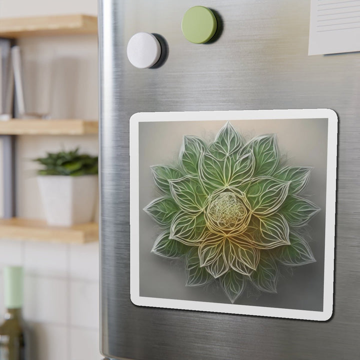 Ethereal Floral Mandala - Die-cut Magnet - Home Decor - g(0D·IO) - 6 × 6" - Die-Cut - 1 pc