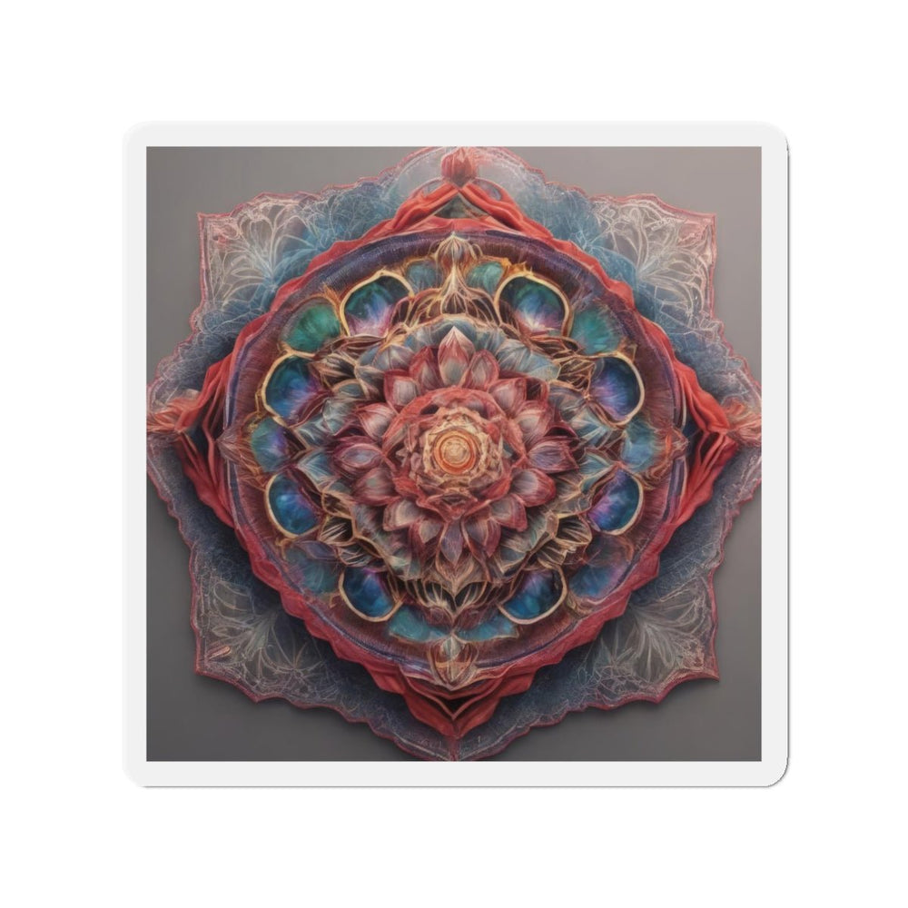 Ethereal Floral Mandala - Die-cut Magnet - Home Decor - g(0D·IO) - 3" x 3" - Die-Cut - 1 pc