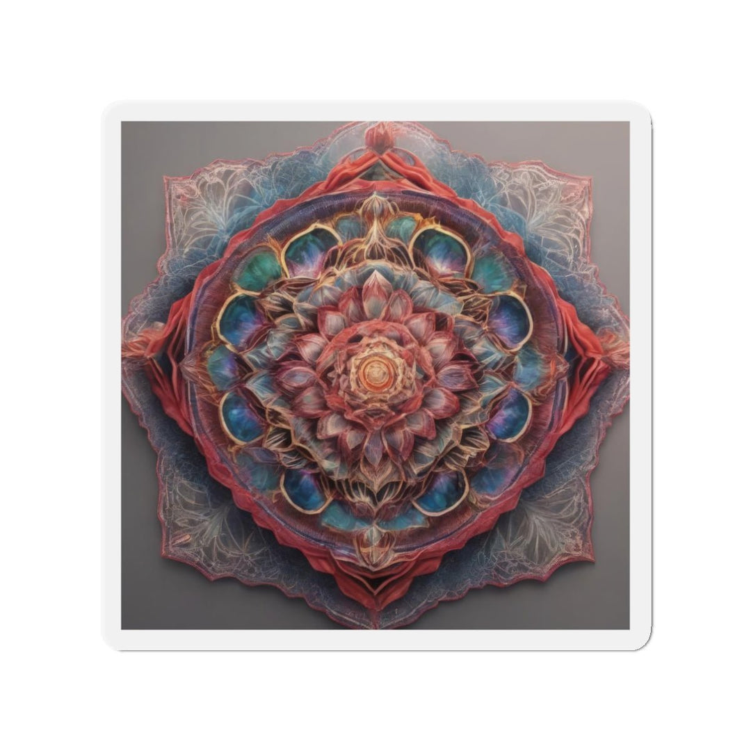 Ethereal Floral Mandala - Die-cut Magnet - Home Decor - g(0D·IO) - 3" x 3" - Die-Cut - 1 pc