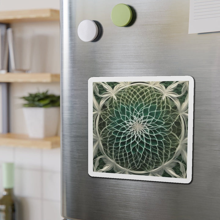 Ethereal Floral Mandala - Die-cut Magnet - Home Decor - g(0D·IO) - 6 × 6" - Die-Cut - 1 pc