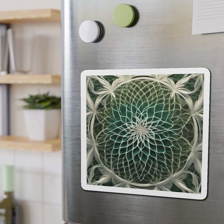 Ethereal Floral Mandala - Die-cut Magnet - Home Decor - g(0D·IO) - 6 × 6" - Die-Cut - 1 pc