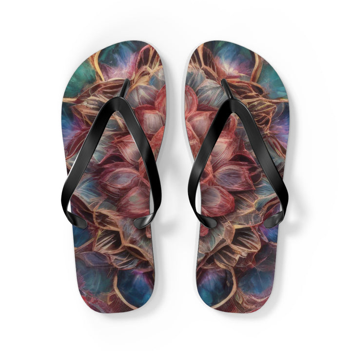 Ethereal Floral Mandala - Flip Flops - Shoes - g(0D·IO) - L - Black sole -