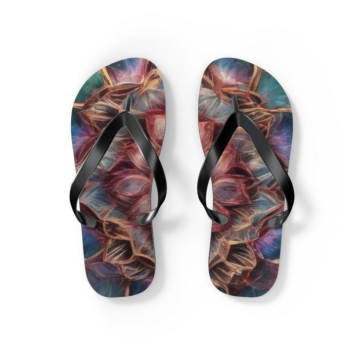 Ethereal Floral Mandala - Flip Flops - Shoes - g(0D·IO) - S - Black sole -