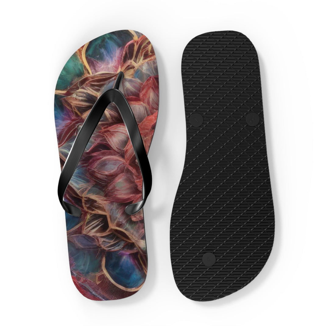 Ethereal Floral Mandala - Flip Flops - Shoes - g(0D·IO) - XL - Black sole -