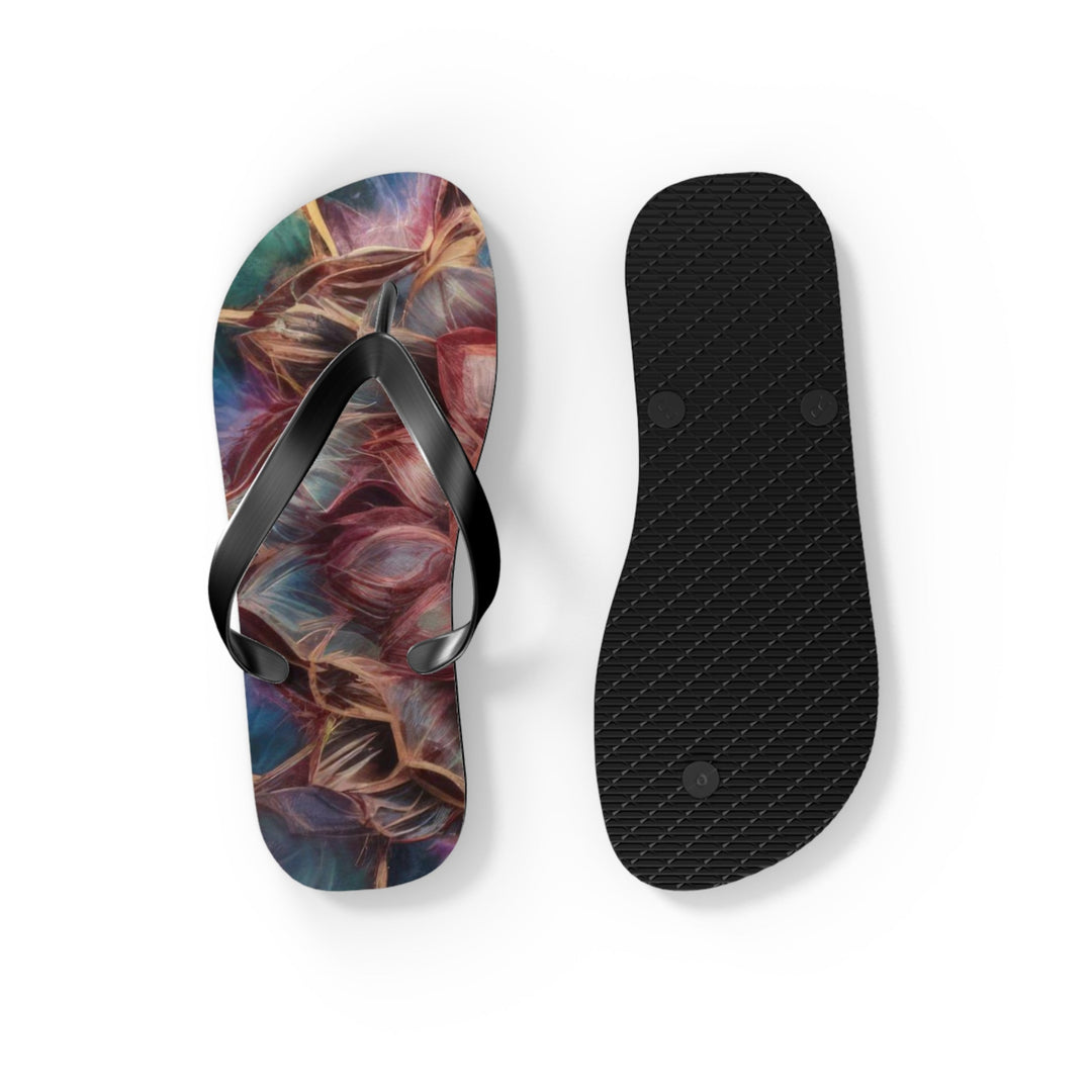 Ethereal Floral Mandala - Flip Flops - Shoes - g(0D·IO) - XL - Black sole -