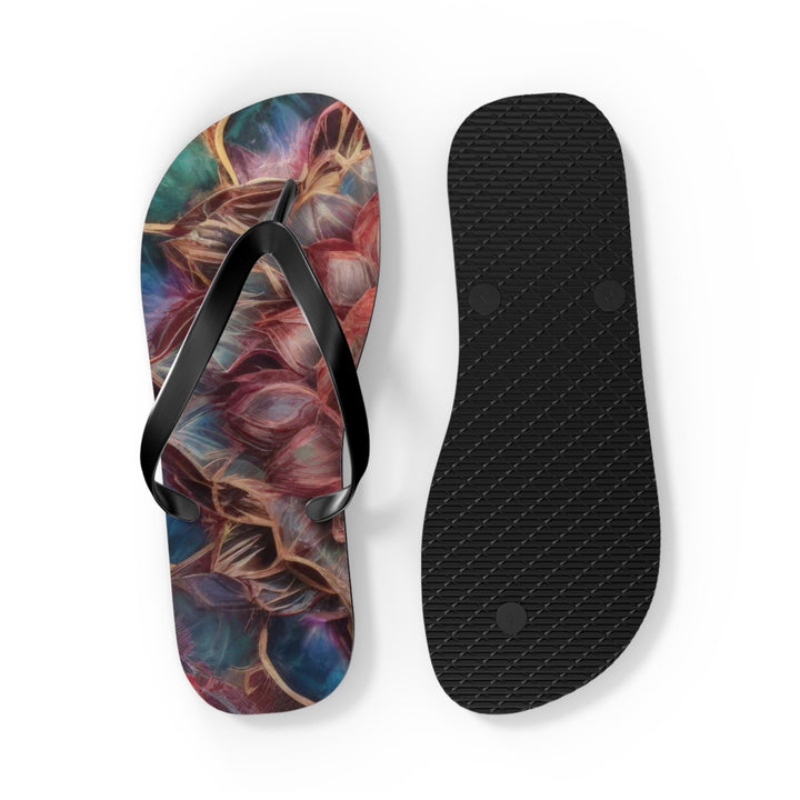 Ethereal Floral Mandala - Flip Flops - Shoes - g(0D·IO) - XL - Black sole -