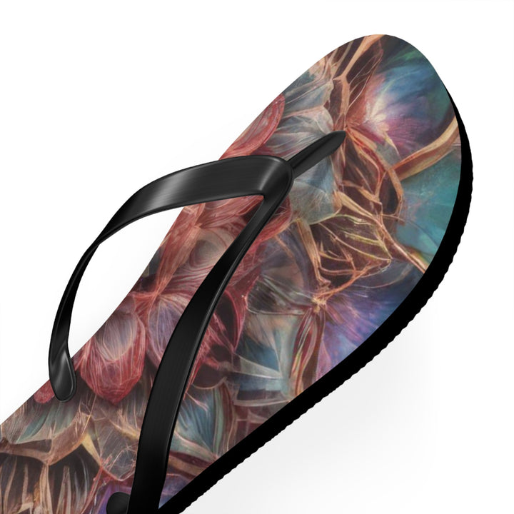 Ethereal Floral Mandala - Flip Flops - Shoes - g(0D·IO) - XL - Black sole -